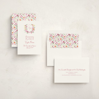 This is a garden rose graduation announcements with standard by Cass Loh called wildflowers crest printing on signature in standard