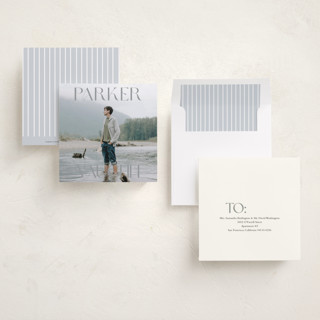 This is a mountain graduation announcements with standard by Angela Thompson called grad squary printing on recycled smooth signature in standard