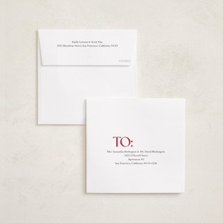 This is a cardinal graduation announcements with standard by Angela Thompson called grad squary printing on recycled smooth signature in standard