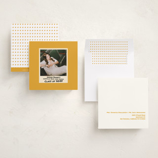 This is a golden graduation announcements with standard by Cleghorn Creative called photo snap + penned names printing on recycled smooth signature in standard