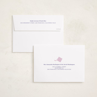 This is a lilac graduation announcements with standard by Inkblot Design called filter printing on recycled smooth signature in standard