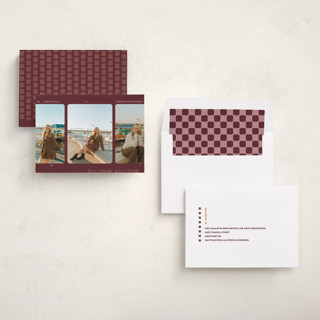 This is a mulberry graduation announcements with standard by Jenna Holcomb called film star printing on recycled smooth signature in standard
