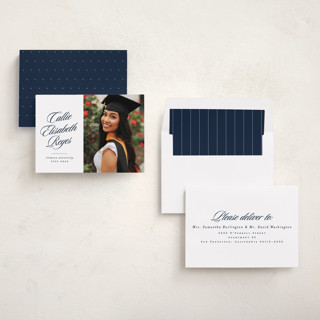 This is a night graduation announcements with standard by Lea Delaveris called most classic printing on recycled smooth signature in standard
