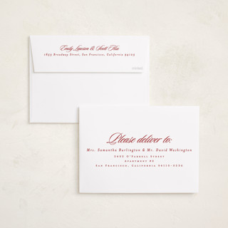 This is a scarlet graduation announcements with standard by Lea Delaveris called most classic printing on recycled smooth signature in standard
