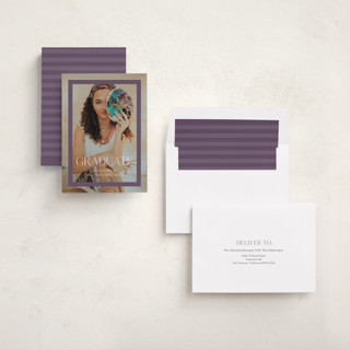 This is a plum graduation announcements with standard by Eric Clegg called framed graduate printing on recycled smooth signature in standard