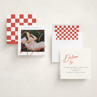 This is a licorice graduation announcements with standard by Erin German called signature snapshot printing on recycled smooth signature in standard
