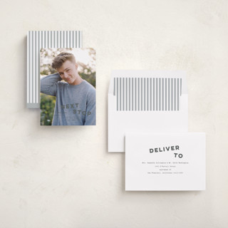 This is a storm graduation announcements with standard by Sara Hicks Malone called next stop printing on recycled smooth signature in standard