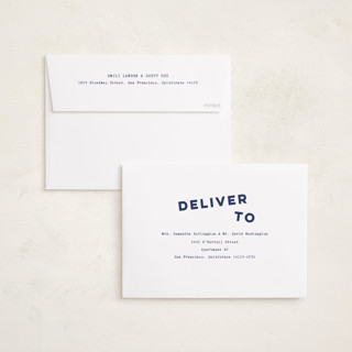 This is a navy graduation announcements with standard by Sara Hicks Malone called next stop printing on recycled smooth signature in standard
