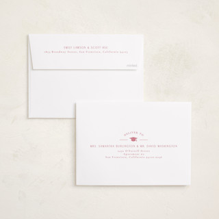 This is a peony graduation announcements with standard by Ana Sharpe called grad duo printing on recycled smooth signature in standard