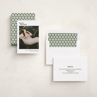 This is a olive graduation announcements with standard by Megan Davis called vinyl printing on recycled smooth signature in standard