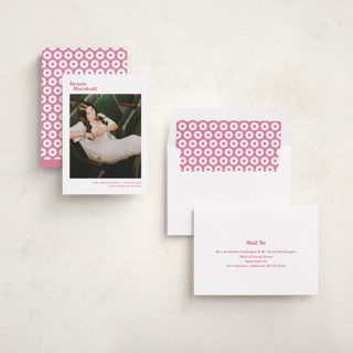 This is a strawberry graduation announcements with standard by Megan Davis called vinyl printing on recycled smooth signature in standard