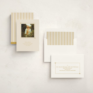 This is a golden graduation announcements with standard by Baumbirdy called photobook printing on recycled smooth signature in standard