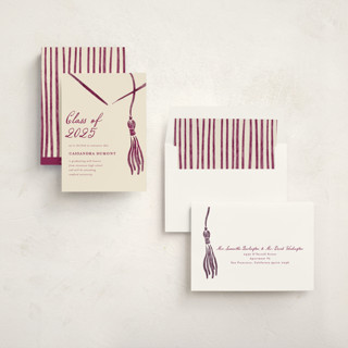 This is a royal graduation announcements with standard by Jamie Alexander called inked printing on signature in standard