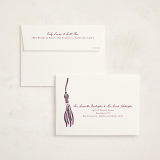 This is a royal graduation announcements with standard by Jamie Alexander called inked printing on signature in standard