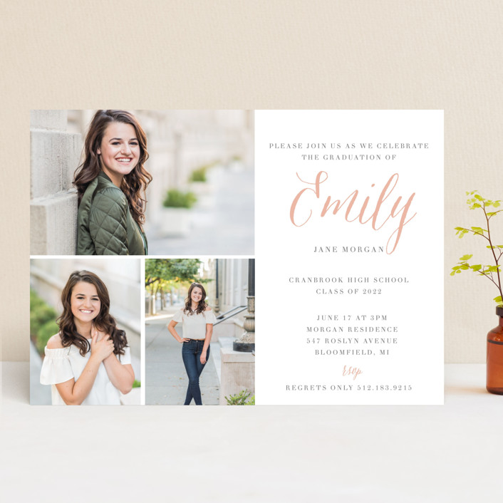 sweet peach grad party invitation graduation announcements by ilze lucero minted sweet peach grad party