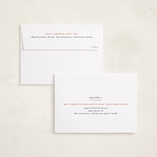 This is a tangerine graduation announcements with standard by Alethea and Ruth called simply stated printing on recycled smooth signature in standard