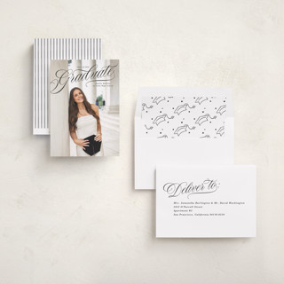 This is a ink graduation announcements with standard by Tamara Hilje called nostalgia printing on recycled smooth signature in standard