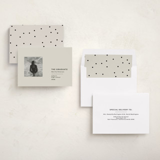 This is a sandstone graduation announcements with standard by Bryanna Mehner called modern achievement printing on recycled smooth signature in standard