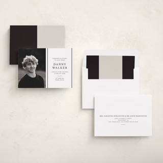 This is a paper graduation announcements with standard by Ani Somi called half and half printing on recycled smooth signature in standard