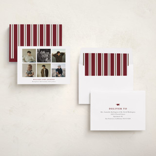 This is a burgundy graduation announcements with standard by Sara Hicks Malone called finley printing on recycled smooth signature in standard