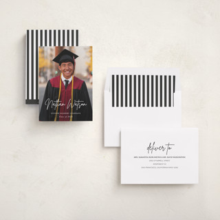 This is a pearl graduation announcements with standard by Sara Hicks Malone called signed printing on recycled smooth signature in standard