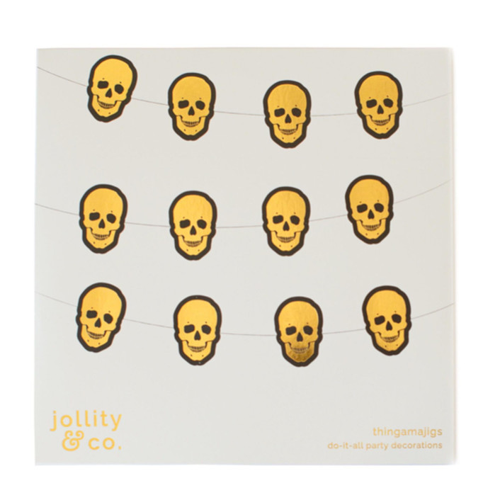 Gold Skull Thingamajigs - Set of 16