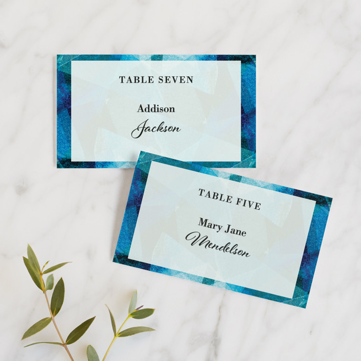 "Drops" - Place Cards in Sea by Bethania Lima.