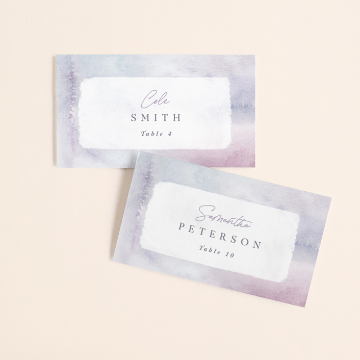 "Lavender fields" - Place Cards in Lavender by Hooray Creative.