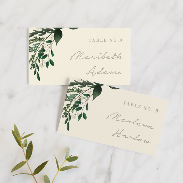 Watermark Wedding Place Cards by Kaydi Minted