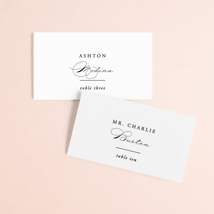 "Together With You" - Place Cards in Noir by Kimberly FitzSimons.