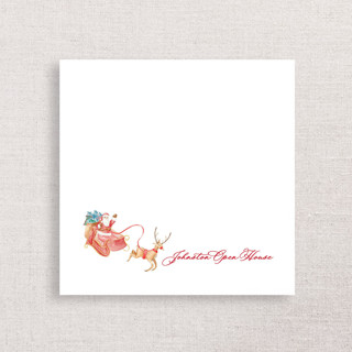 This is a white party decorations by Papel Custom Design called santa and reindeer open house premium napkins in standard