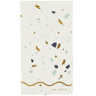 This is a white party decorations by MA FÊTE called terrazzo  dinner napkins (16) in standard