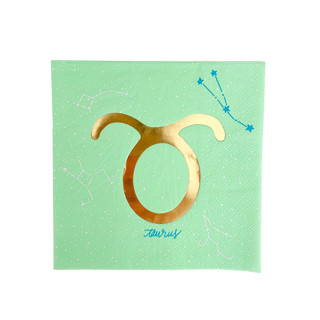 This is a blue party decorations by Jollity and Co called zodiac taurus large napkins - set of 16 in standard