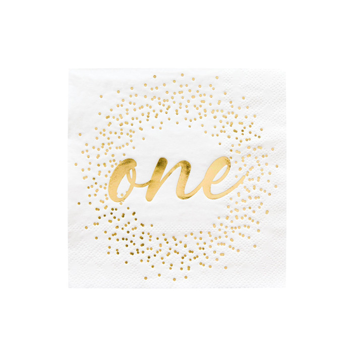 Gold Onederland Cocktail Napkins - Pack of 20