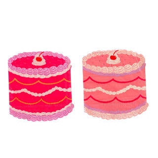 This is a pink party decorations by Jollity and Co called you're the cherry on top die cut cake large napkin - pack of 16 in standard