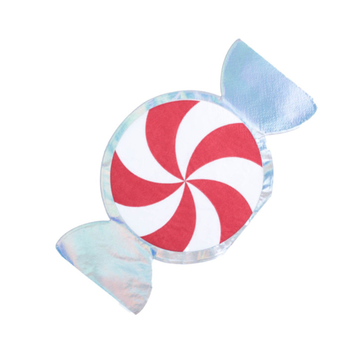 Red Peppermint Napkins - Set of 16