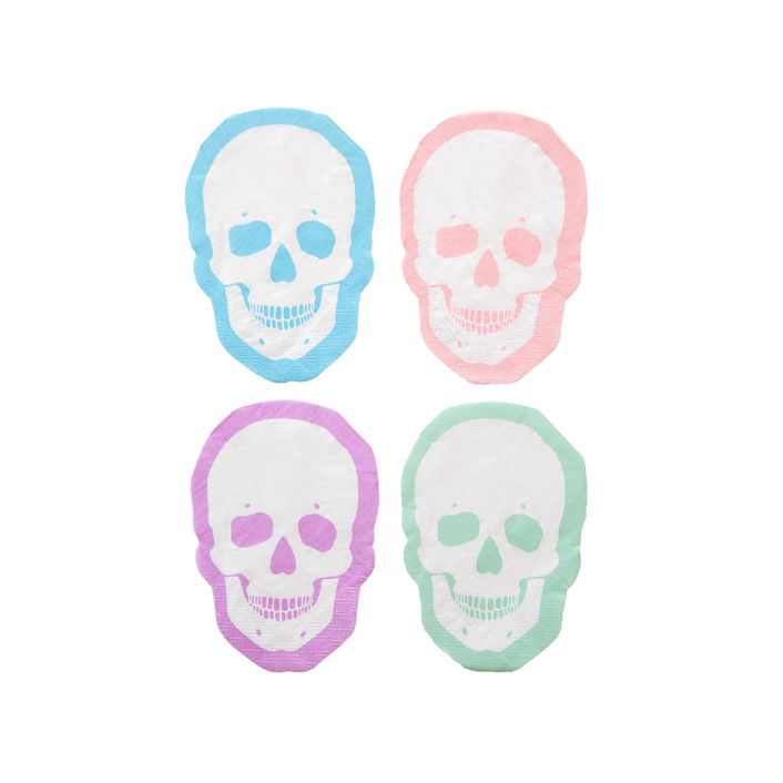 Pastel Skull Large Napkins - Set of 16