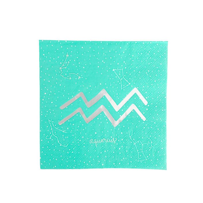 Zodiac Aquarius Large Napkins - Set of 16