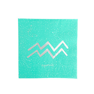 This is a blue party decorations by Jollity and Co called zodiac aquarius large napkins - set of 16 in standard