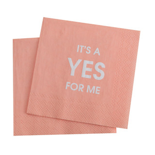 This is a pink party decorations by Chez Gagné called it's a yes for me - cocktail napkins in standard