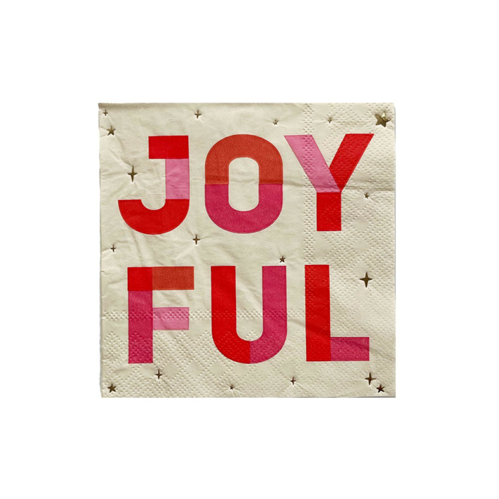 "Joyful" Cocktail Napkins - Set of 20