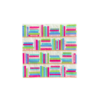 This is a multicolor party decorations by Jollity and Co called book club large napkins - set of 16 in standard