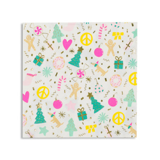 This is a multicolor party decorations by Jollity and Co called merry + bright large napkins - set of 16 in standard