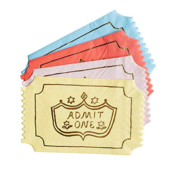 Off to the Fair "Admit One" Napkins - Pack of 16