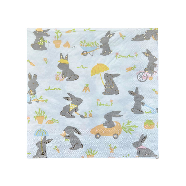 Bunnies In The Garden Large "Garden" Napkins - Set of 16