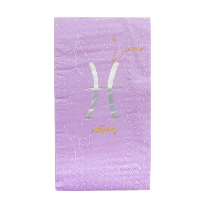 Zodiac Pisces Guest Napkins - Set of 16