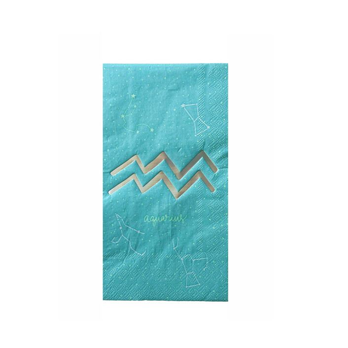 Zodiac Aquarius Guest Napkins - Set of 16