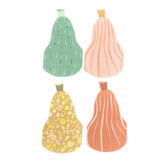 This is a multicolor party decorations by Jollity and Co called gourd large napkins- set of 16 in standard