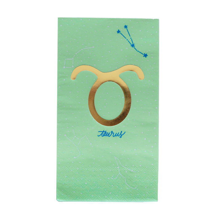Zodiac Taurus Guest Napkins - Set of 16