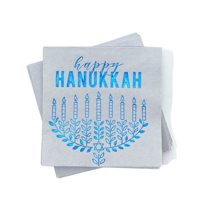 Happy Hanukkah Cocktail Napkins, cocktail size, pack of 50